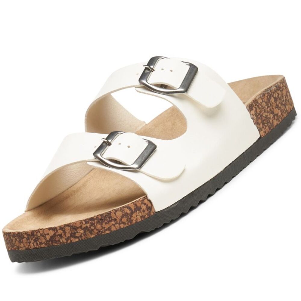 Alpine Swiss Womens Double Strap Slide Sandals EVA Sole Flat Comfort Shoes